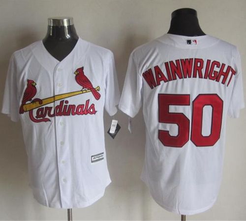 Cardinals #50 Adam Wainwright White New Cool Base Stitched MLB Jersey - Click Image to Close